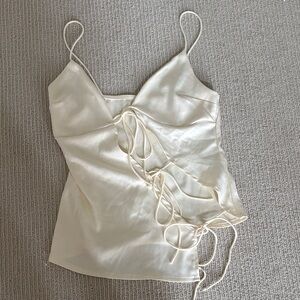 Elegant Cream Satin Camisole Top